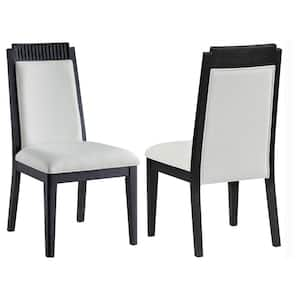 Brookmead Black and Ivory Upholstered Dining Side Chair (Set of 2)