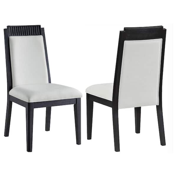Coaster Brookmead Black and Ivory Upholstered Dining Side Chair (Set of 2)