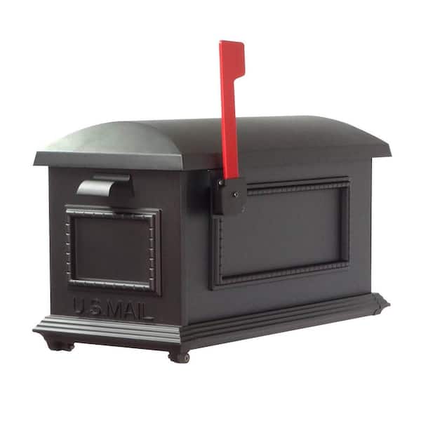 Traditional Black Post Mount Mailbox Traditional Black Post Mount Mailbox