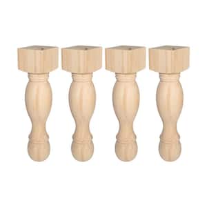 34-1/2 in. x 8 in. Unfinished North American Solid Maple Kitchen Island Leg (Pack of 4)