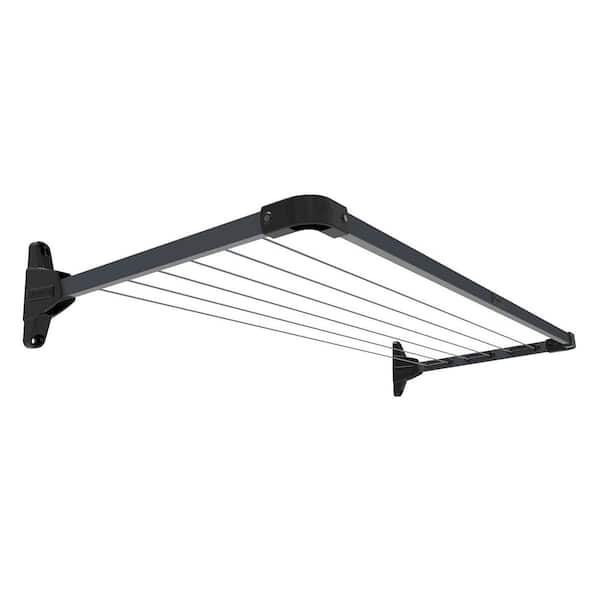 Mk2 Mini Iron Gray 8x60x22 Metal Wall Mounted Drying Rack-29.5 Feet Drying Space, with Accessories