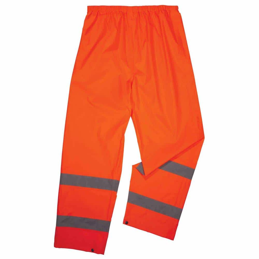 Ergodyne GloWear 8916 Men's 3XL Orange Lightweight Hi-Vis Class E Rain Pants  8916 - The Home Depot