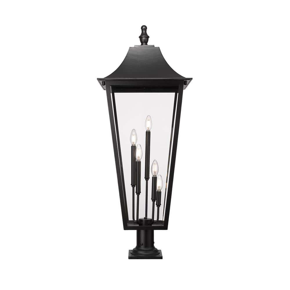 Black Stainless Steel 5-Light Outdoor Pier Lantern