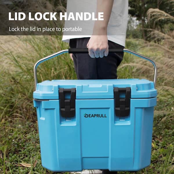 Denjol Light Blue 30 qt. Portable Chest Cooler with Lid Lock