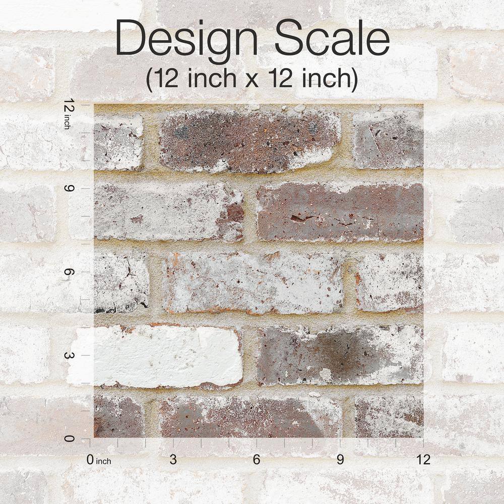 Reclaimed Brown and Gray Brick Peel and Stick Wallpaper