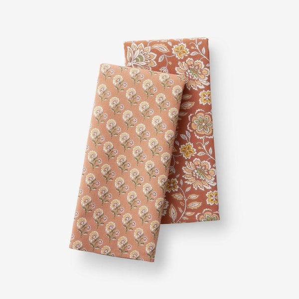 Company Cotton Mix & Match Floral Rust Cotton Tea Towel (Set of 1)