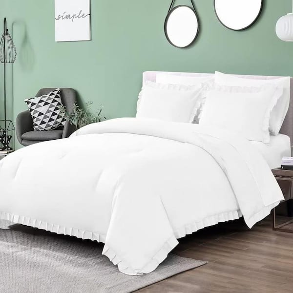 Shatex 3-Piece All Season Bedding Queen Size Comforter Cover Set, Ultra Soft Polyester Elegant Bedding Comforters