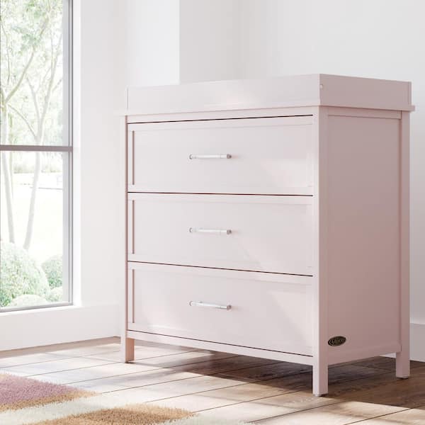 pink dresser changing table Before & After  A Pretty in Peach Dresser for the Nursery  M Pettipoole
