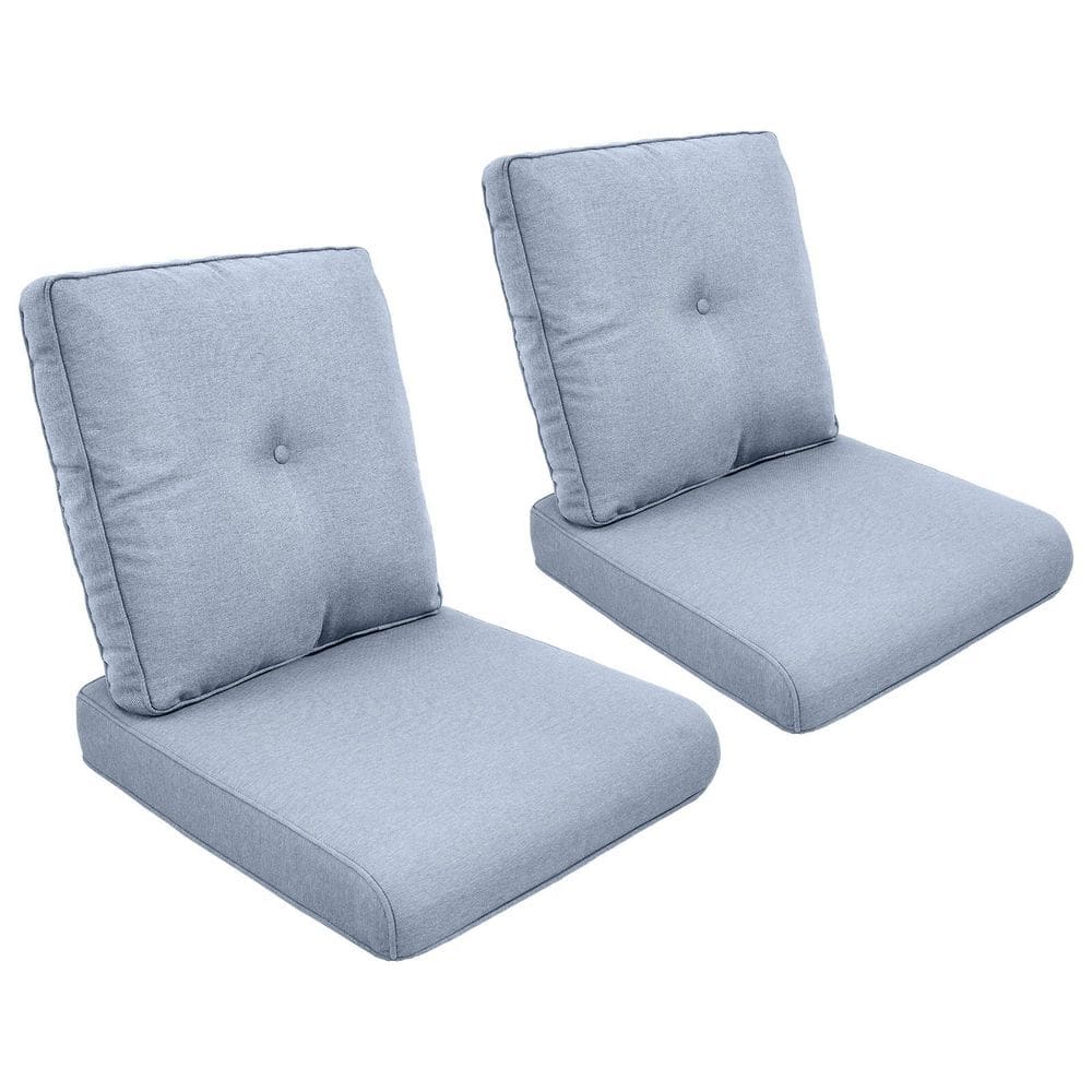 ArcLine 22 in. x 25 in. 4-Piece Deep Seating Outdoor Lounge Chair Cushion Set in Baby Blue with Center Button (2-Set) price history on PriceWatchPro