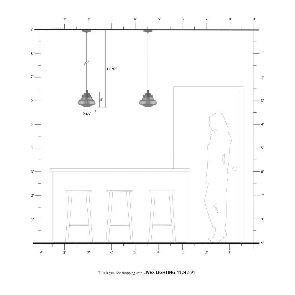 Brushed Nickel Mini Pendant with Smoke Glass Shade