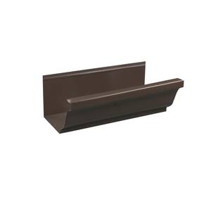6 in. x 8 ft. K-Style Musket Brown Aluminum Gutter