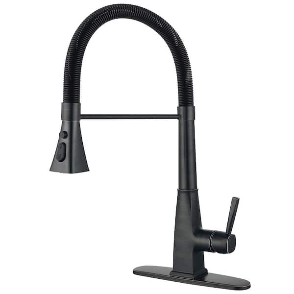 20 in. Single Handle Pull Down Sprayer Kitchen Faucet with 3-Mode Spray 360° Spout Swivel in Oil Rubbed Bronze