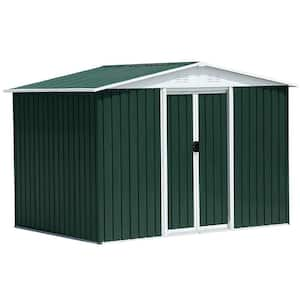 8 ft. x 6 ft. Green Outdoor Metal Shed Storage with Aluminum Alloy Frame, Lockable Sliding Door (43 sq. ft.)