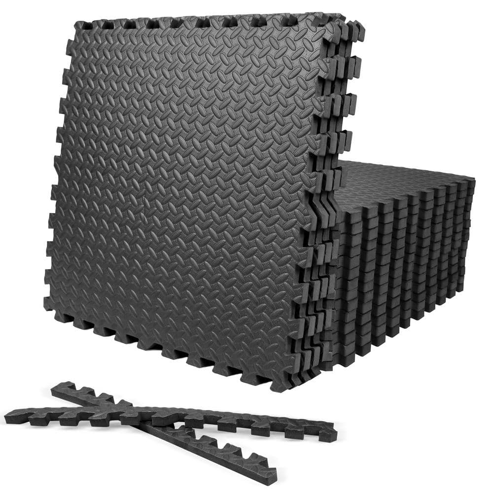 CAP 24 in. W x 24 in. L x 3/4 in. T Extra Thick Interlocking Puzzle  Exercise Mat for Home and Gym Equipment (72 sq. ft.) MTS3-2206AM The Home  Depot