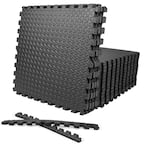 24 in. W x 24 in. L x 3/4 in. T Extra Thick Interlocking Puzzle Exercise Mat for Home and Gym Equipment (72 sq. ft.)