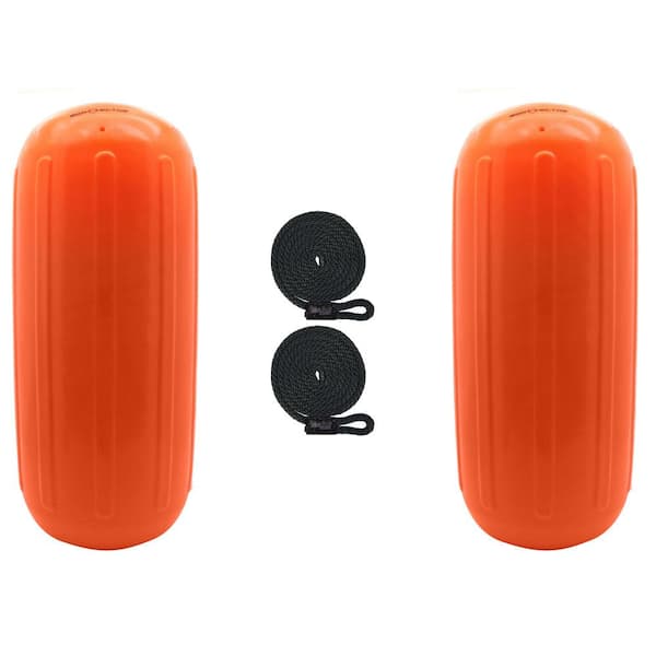 Extreme Max 10 in. x 27 in. BoatTector HTM Inflatable Fender Value in Neon Orange (2-Pack)