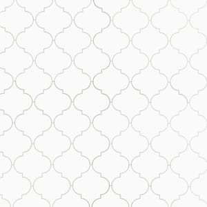 Arabesque 11.8 in. x 11.8 in. White Peel and Stick Backsplash Stone Composite Wall Tile (10 Tiles, 9.67 sq. ft.)