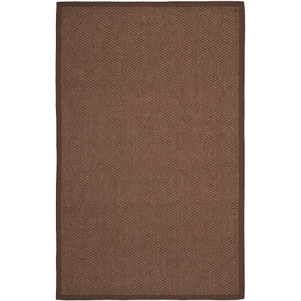 SAFAVIEH Natural Fiber Chocolate 4 ft. x 6 ft. Border Area Rug
