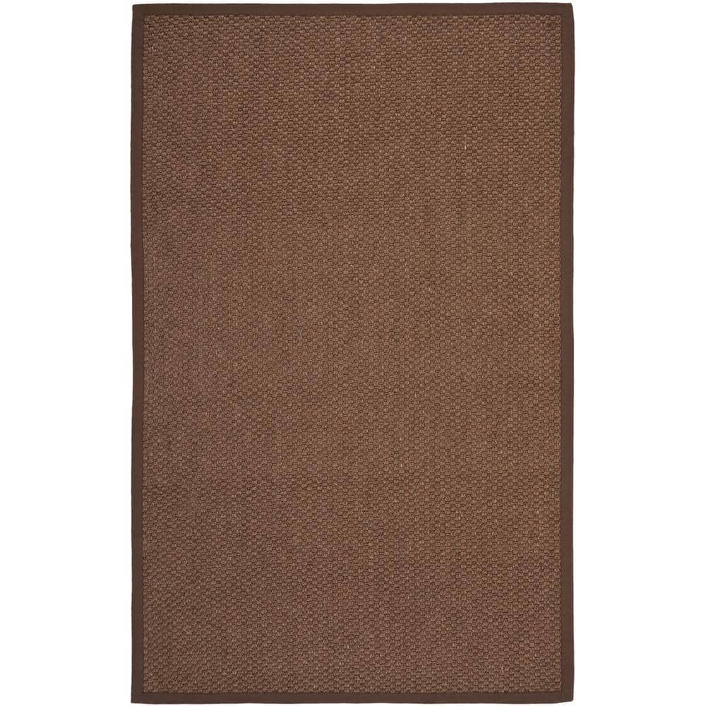 Hand-Knotted Chocolate Square Sisal 6' x 9' Area Rug