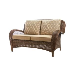 Beacon Park Brown 7-Piece Wicker Outdoor Deep Seating Set with Toffee Cushions