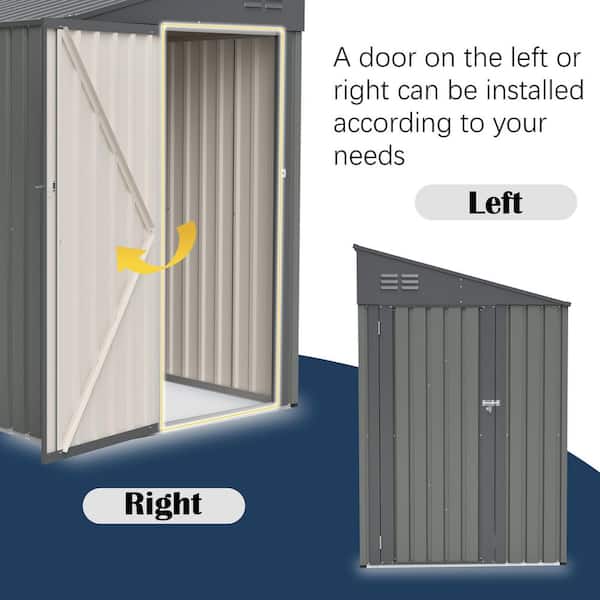 Hohuqeri 4 ft. W x 7 ft. D Metal Storage Shed, Waterproof Outdoor