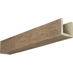 4 in. x 4 in. x 8 ft. 3-Sided (U-Beam) Rough Sawn Natural Pine Faux Wood Beam