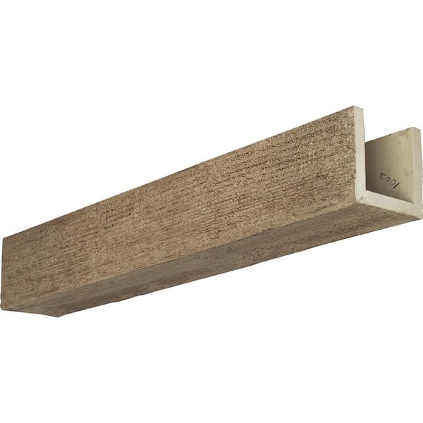 Ekena Millwork 4 in. x 4 in. x 8 ft. 3-Sided (U-Beam) Rough Sawn Natural Pine Faux Wood Beam