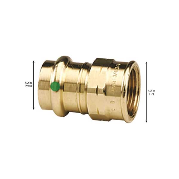ProPress 1/2 in. Press x 1/2 in. FPT Zero-Lead Bronze Adapter (10-Pack)