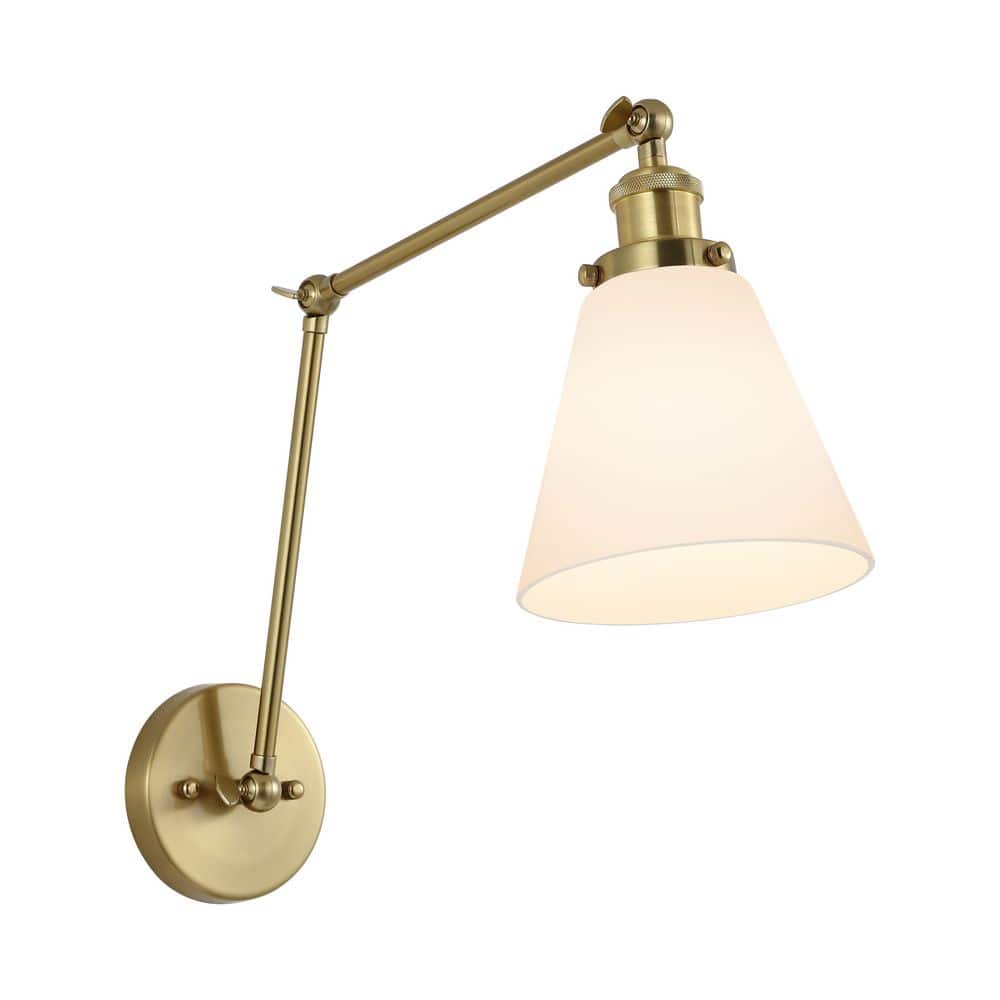 - Hardwired WBWL-Y033-WT Shade Gold Home Fixture WINGBO Swing Wall Down Depot Up Warm Light Lamps Arm Glass The Adjustable