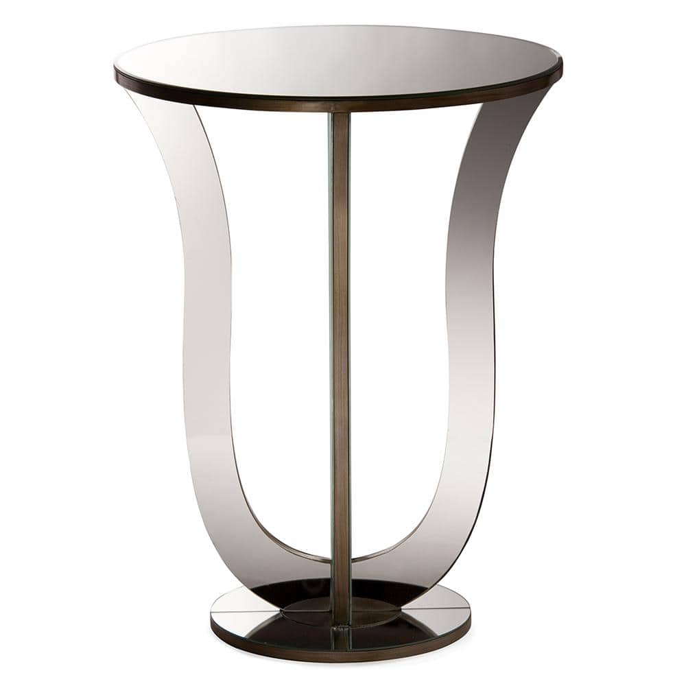 Kylie Glam Silver Metallic Finished End Table - thumbnail 2