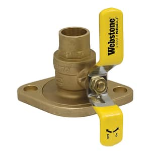 1-1/4 in. x 1-1/4 in. Lead Free Forged Brass SWT x Rotating Flange Ball Valve with Adjustable Packing Gland