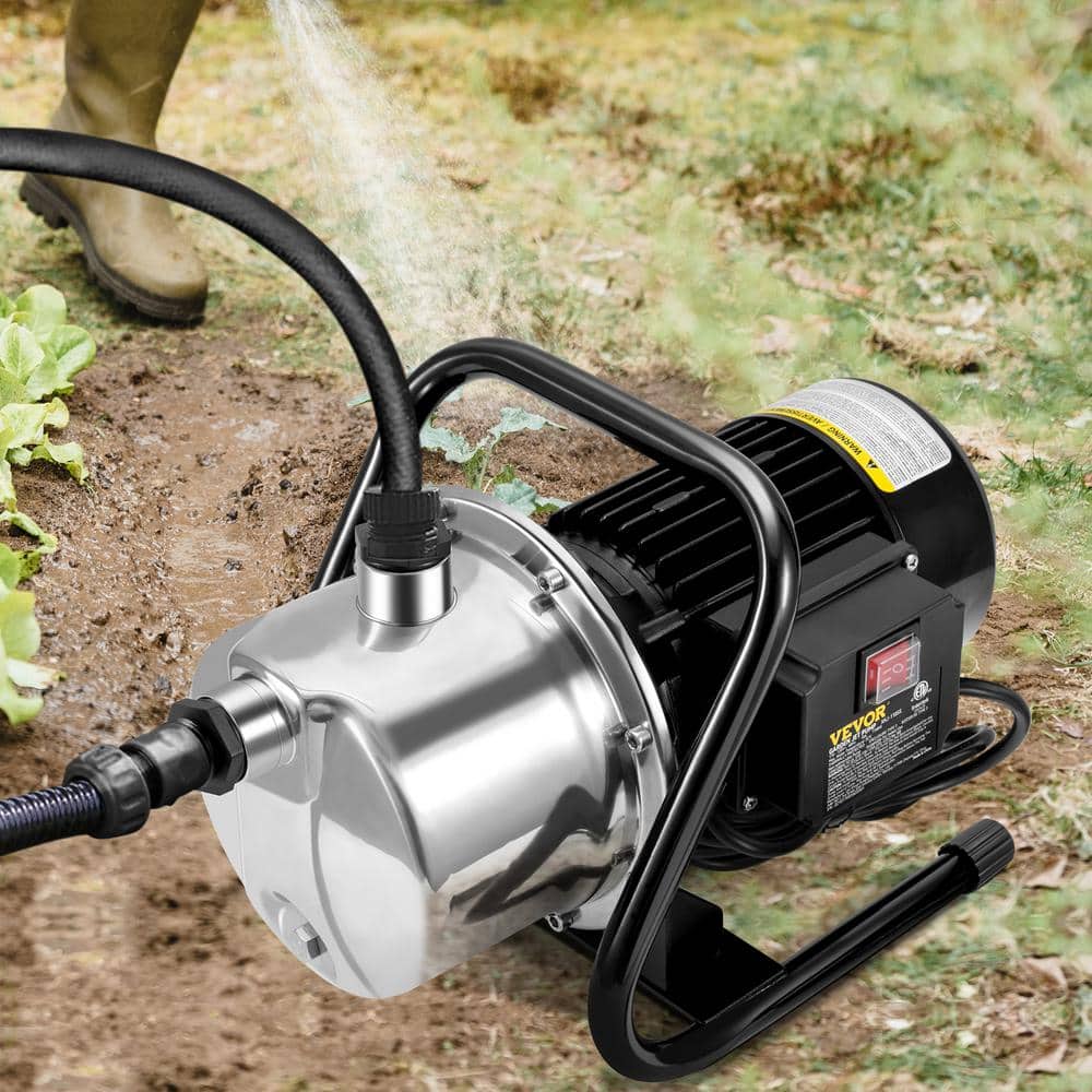 1.1HP Stainless Steel Portable Shallow Well Pump for Garden Irrigation