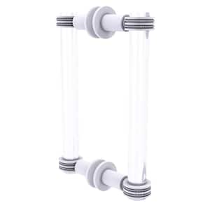Clearview 8 in. Back to Back Shower Door Pull with Dotted Accents in Matte White