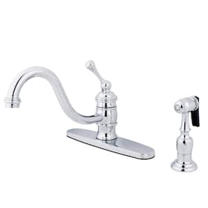 Vintage Single-Handle Standard Kitchen Faucet with Side Sprayer in Polished Chrome