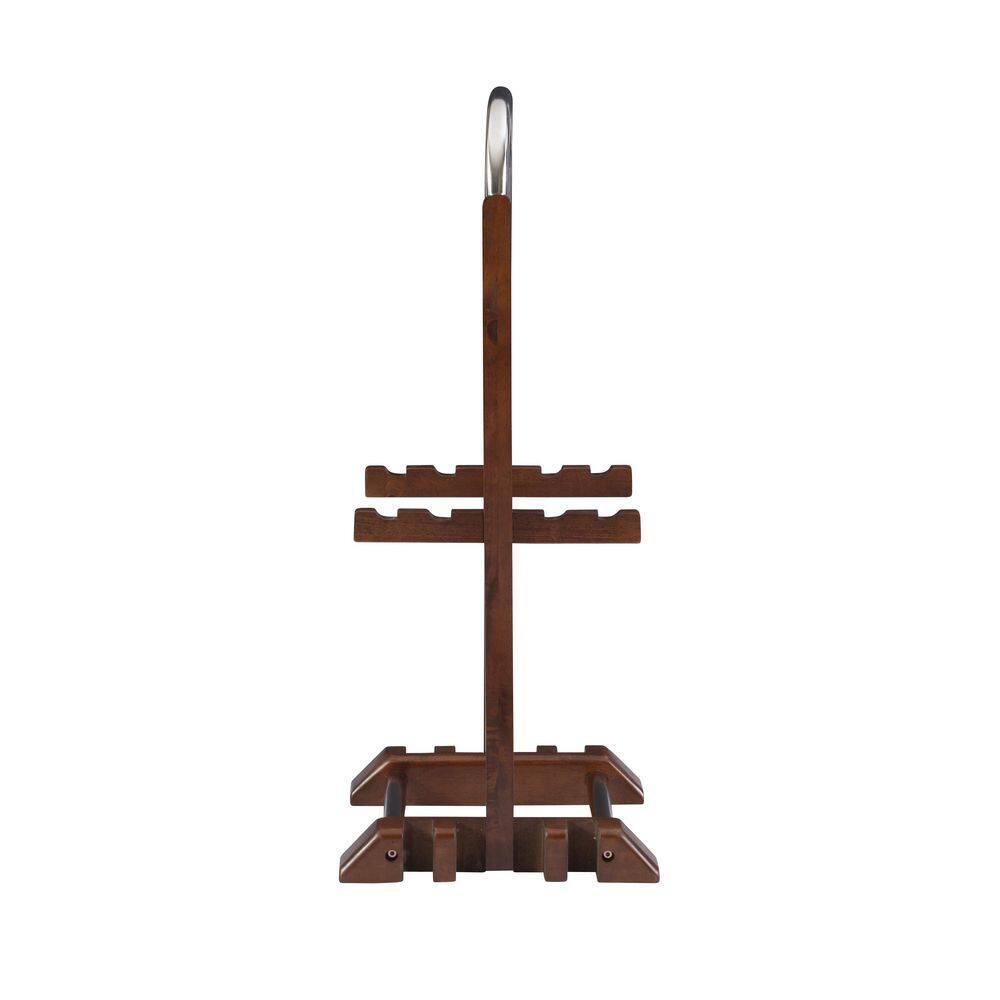 Hampden 5-Piece Folding Tray Table 15.72 in. Cherry Rectangle Wood End Table with Stand - thumbnail 9