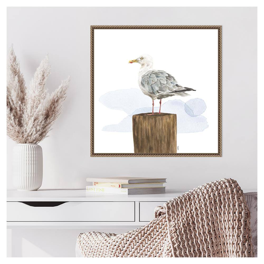 Birds of the Coast Watercolor Canvas with Bronze Frame