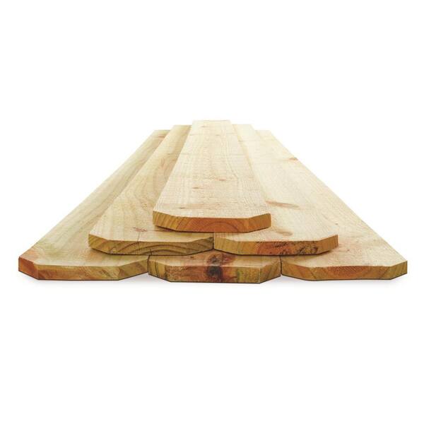 5/8 in. x 5 in. x 6 ft. Pressure-Treated Pine Dog-Eared Wood Fence