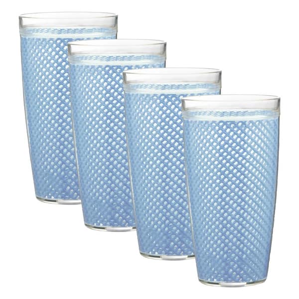 Kraftware Fishnet 22 oz. Serenity Insulated Drinkware (Set of 4)