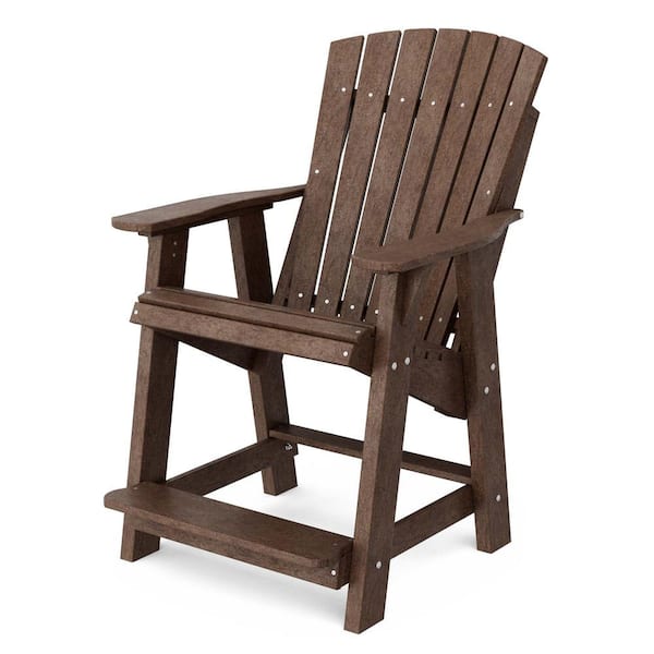 Wildridge Heritage Tudor Brown Plastic Outdoor High Adirondack Chair