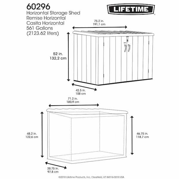 Lifetime Horizontal Storage Shed 