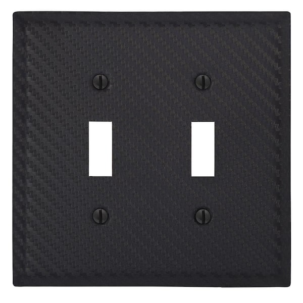 AMERELLE Black 2-Gang Toggle Wall Plate (1-Pack)