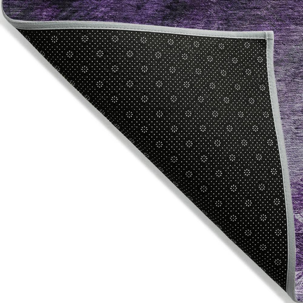 Purple 5' x 7'6" Synthetic Washable Non-Slip Area Rug