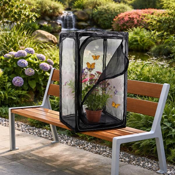 m*n様 HELLOS　Butterfly TARP Chacoal green 30 in. Heavy Duty Outdoor Monarch Butterfly Habitat Collapsible