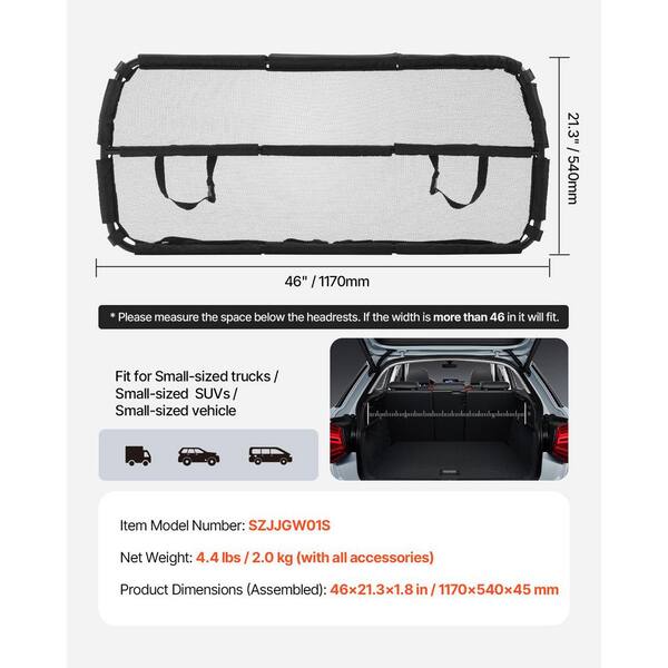 Car Dog Barrier APTY , Pet Trunk Barrier For SUV, Vehicle Divider Mesh Gate On Backseat - View #11