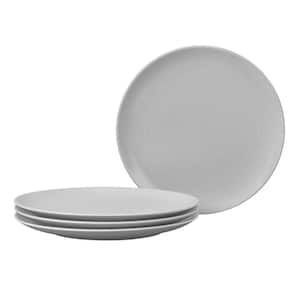 Colorscapes Grey-on-Grey Swirl 8.25 in. (Gray) Porcelain Coupe Salad Plates, (Set of 4)