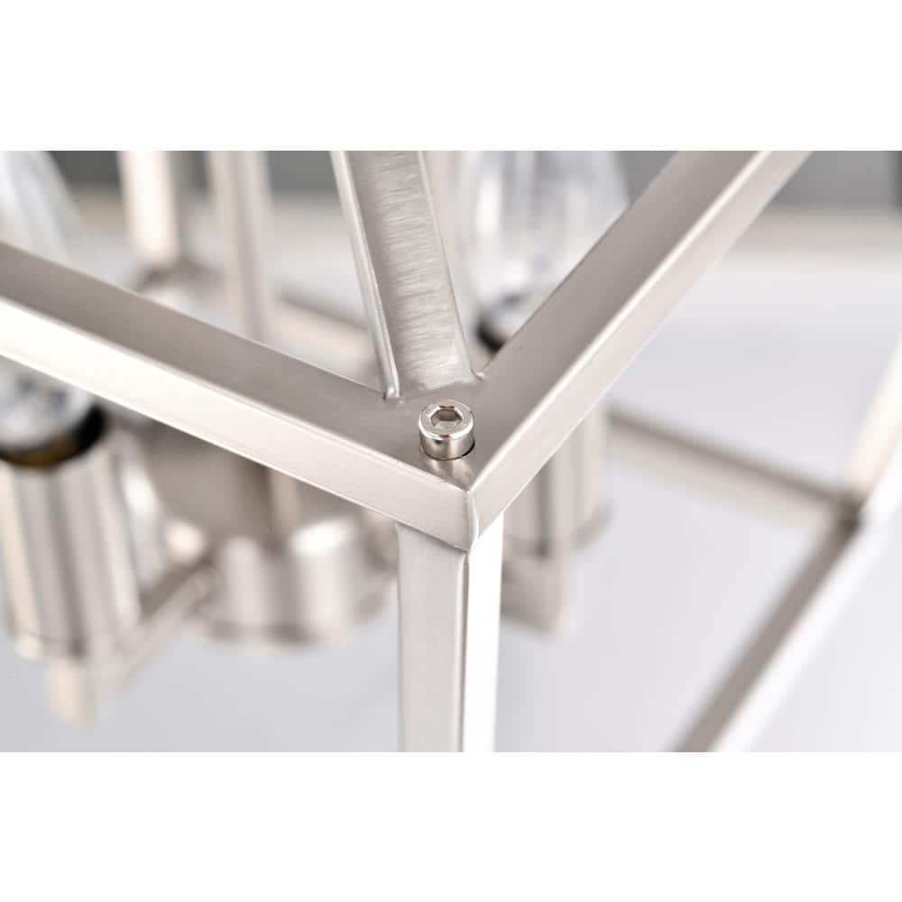 Modern Farmhouse 4-Light Brushed Nickel Lantern Pendant