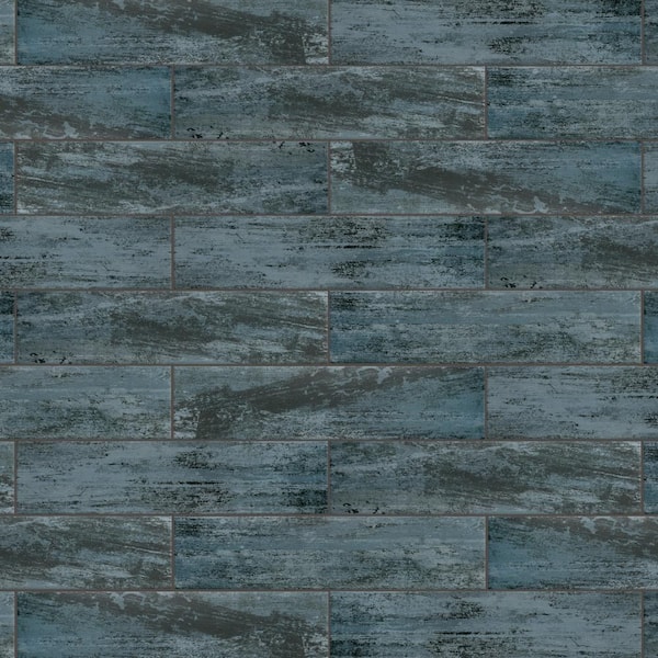 Merola Tile Cassis Black 8-1/2 in. x 35-1/2 in. Porcelain Floor and Wall Tile (12.78 sq. ft./Case)