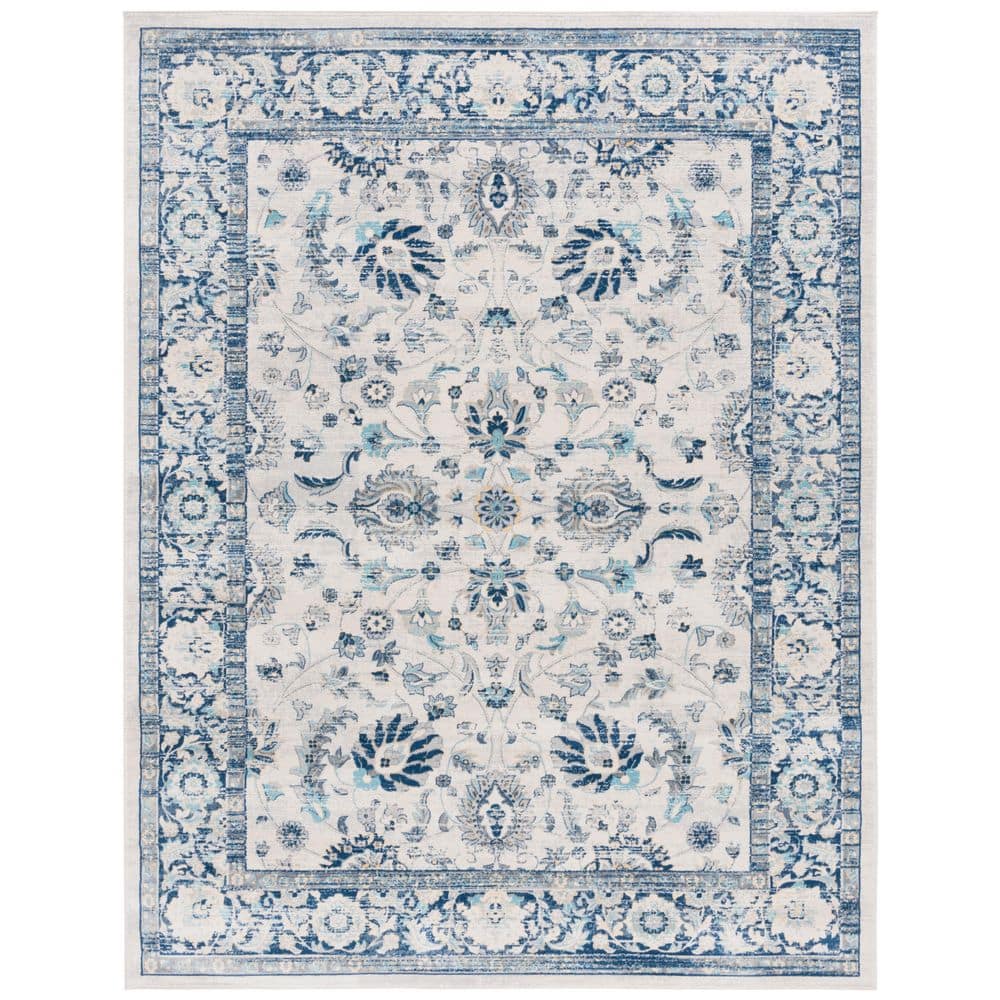 Brentwood 8 ft. x 10 ft. Blue/Light Gray Oriental Floral Ornate Area Rug price history on PriceWatchPro