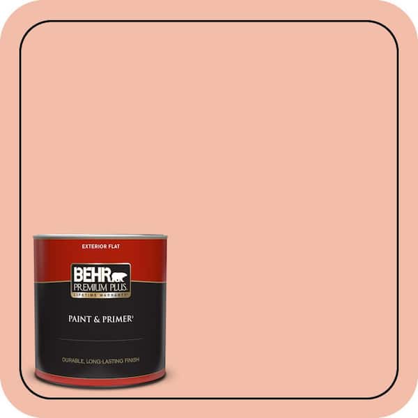 BEHR PREMIUM PLUS 1 qt. Home Decorators Collection #HDC-CT-14A Sunkissed Apricot Flat Exterior Paint & Primer