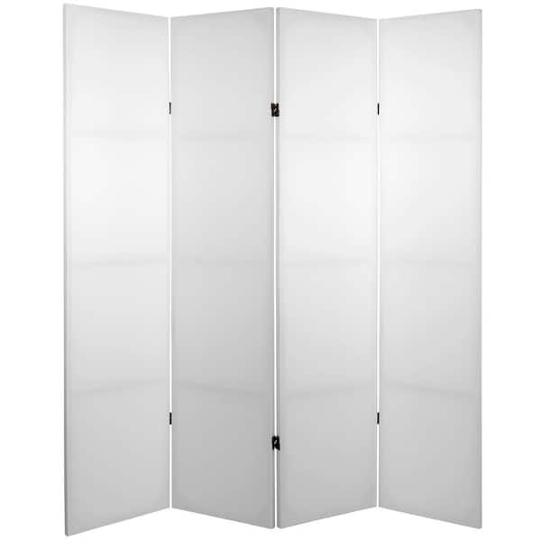 Oriental Furniture 6 ft. White Do It Yourself Canvas 4-Panel Room Divider